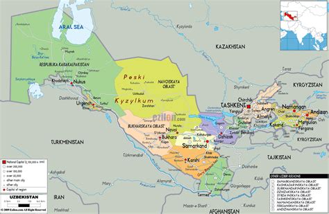 map of uzbekistan cities.
